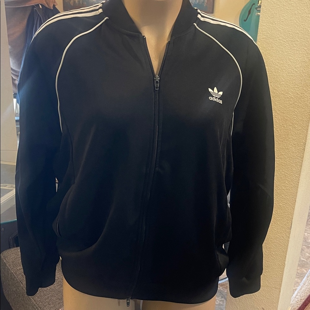 Adidas Black and White Track Jacket